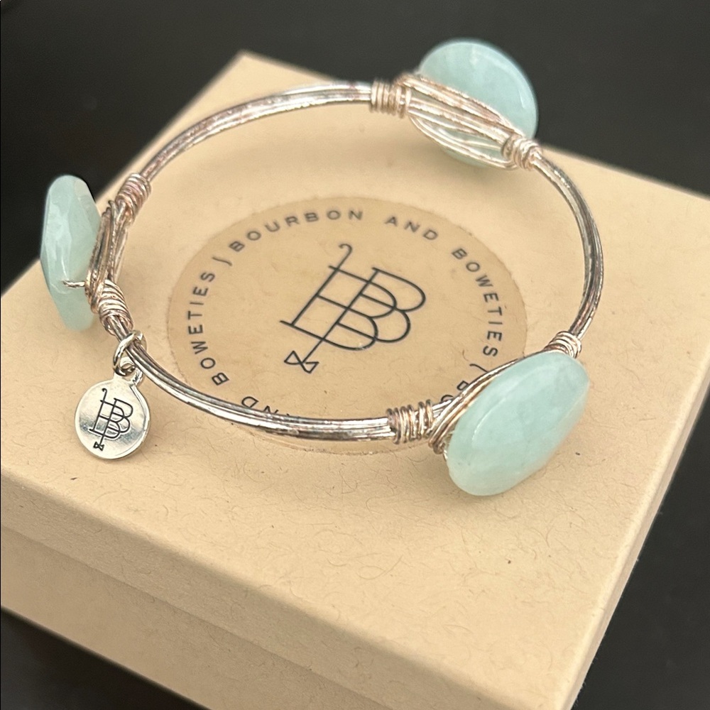 Bourbon and Bowties Aqua and Silver Bracelet
